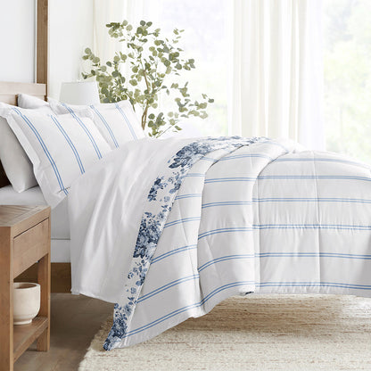 Cabbage Rose Reversible Down-Alternative Comforter Set (Sale) - Linens And Hutch