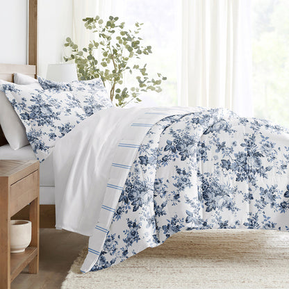 Cabbage Rose Reversible Down-Alternative Comforter Set (Sale) - Linens And Hutch