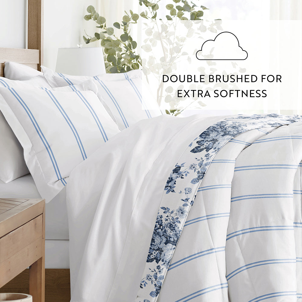 Cabbage Rose Reversible Down-Alternative Comforter Set (Sale) - Linens And Hutch