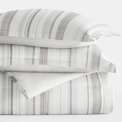 Vertical Stripe Reversible Down-Alternative Comforter Set (Sale) - Linens And Hutch