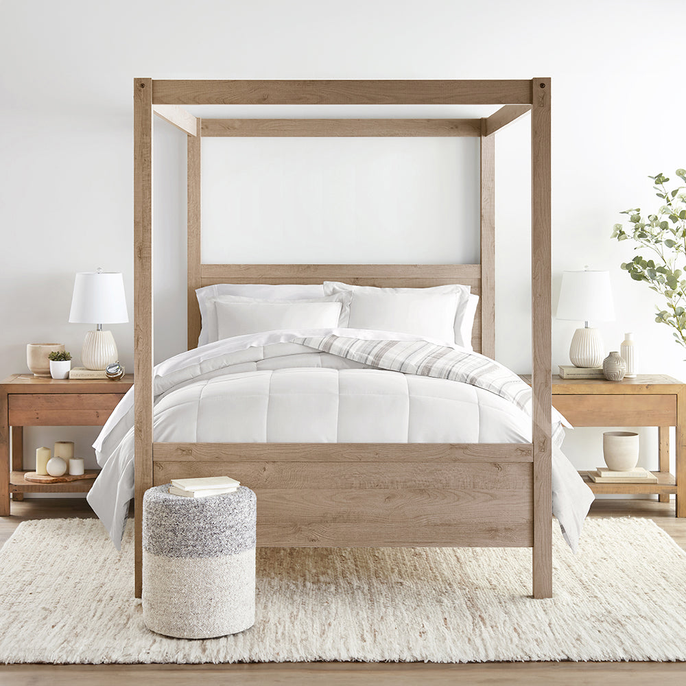 Vertical Stripe Reversible Down-Alternative Comforter Set (Sale) - Linens And Hutch