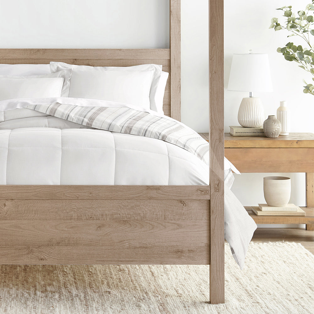 Vertical Stripe Reversible Down-Alternative Comforter Set (Sale) - Linens And Hutch