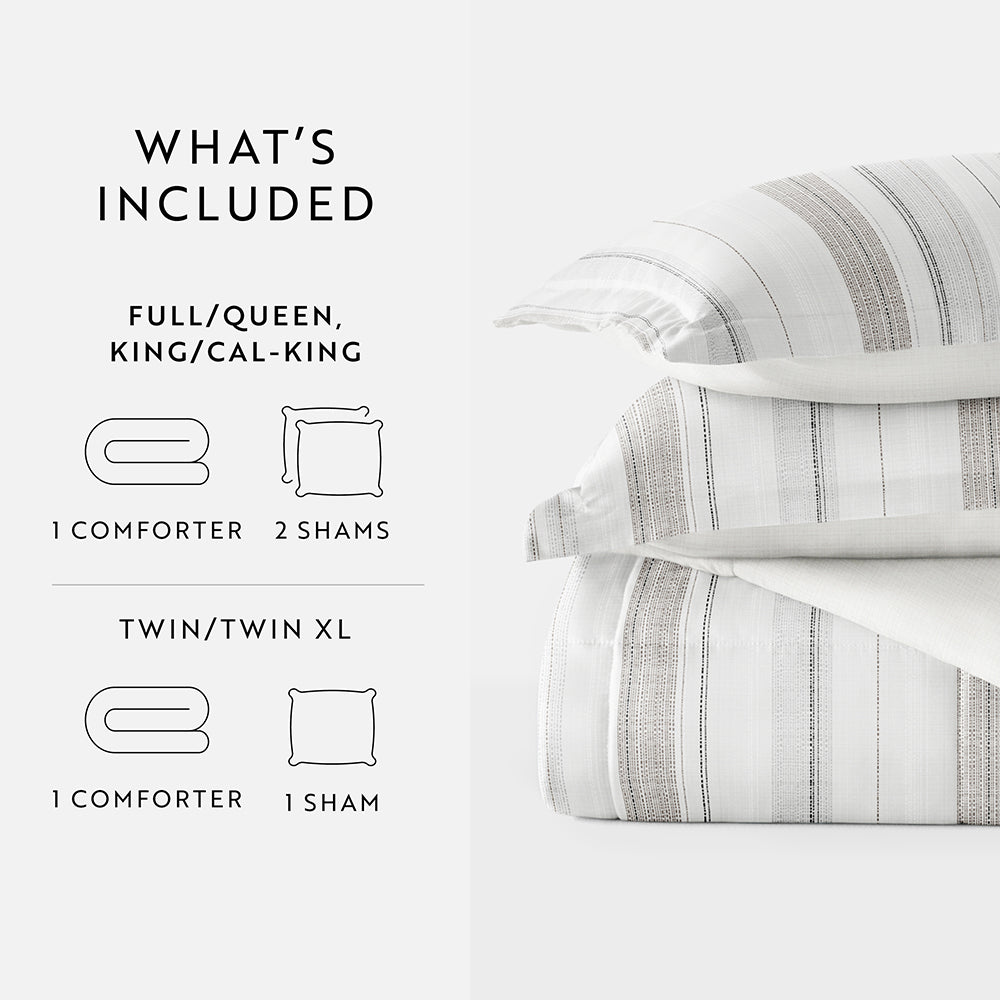 Vertical Stripe Reversible Down-Alternative Comforter Set (Sale) - Linens And Hutch