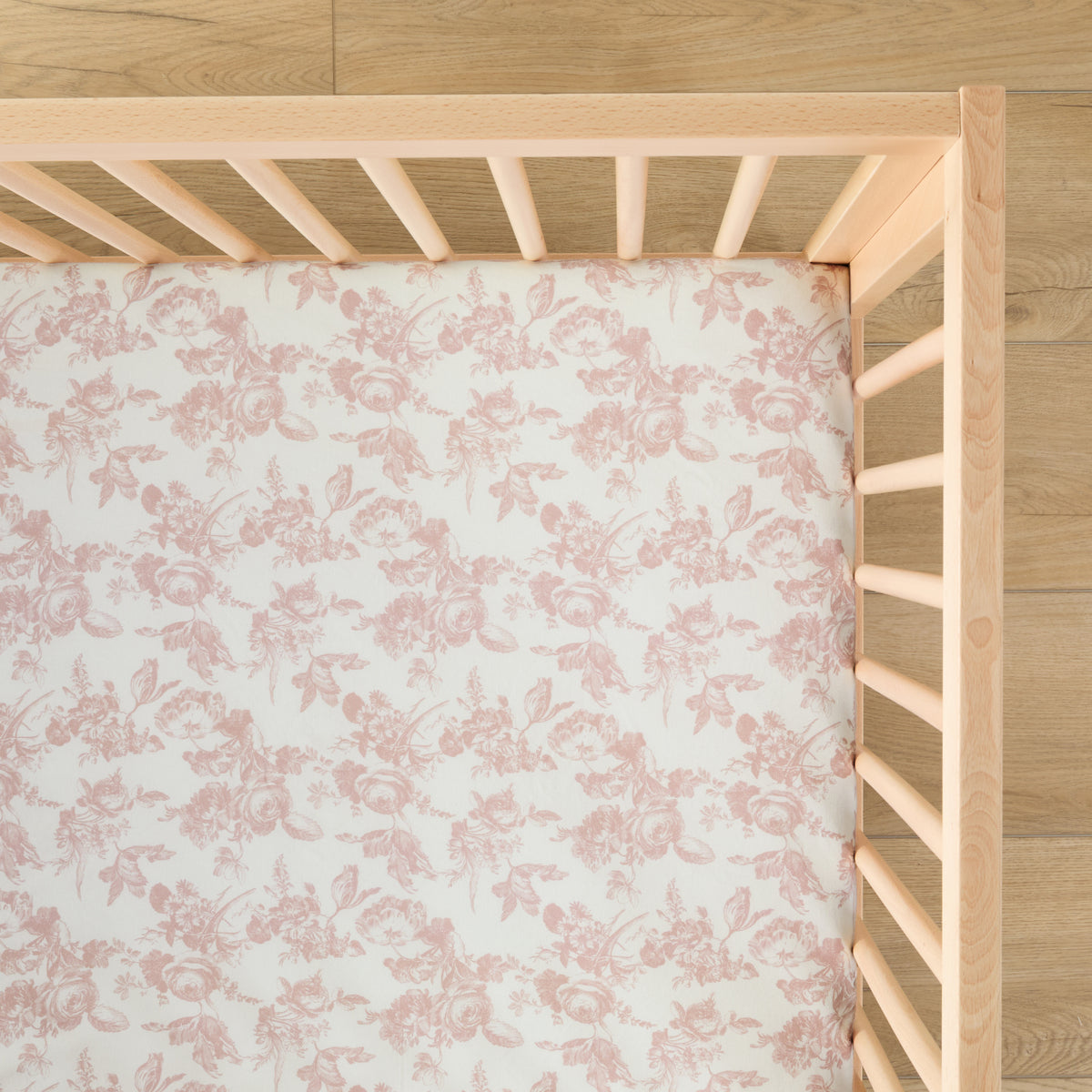 1 Organic Cotton Percale Baby Cabbage Rose Whisper Fitted Crib Sheet