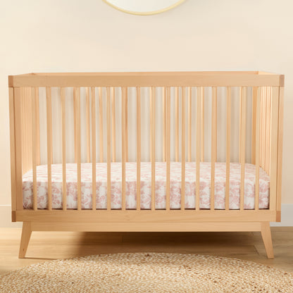 1 Organic Cotton Percale Baby Cabbage Rose Whisper Fitted Crib Sheet