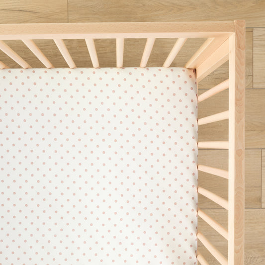 1 Organic Cotton Percale Dream Dot Fitted Crib Sheet
