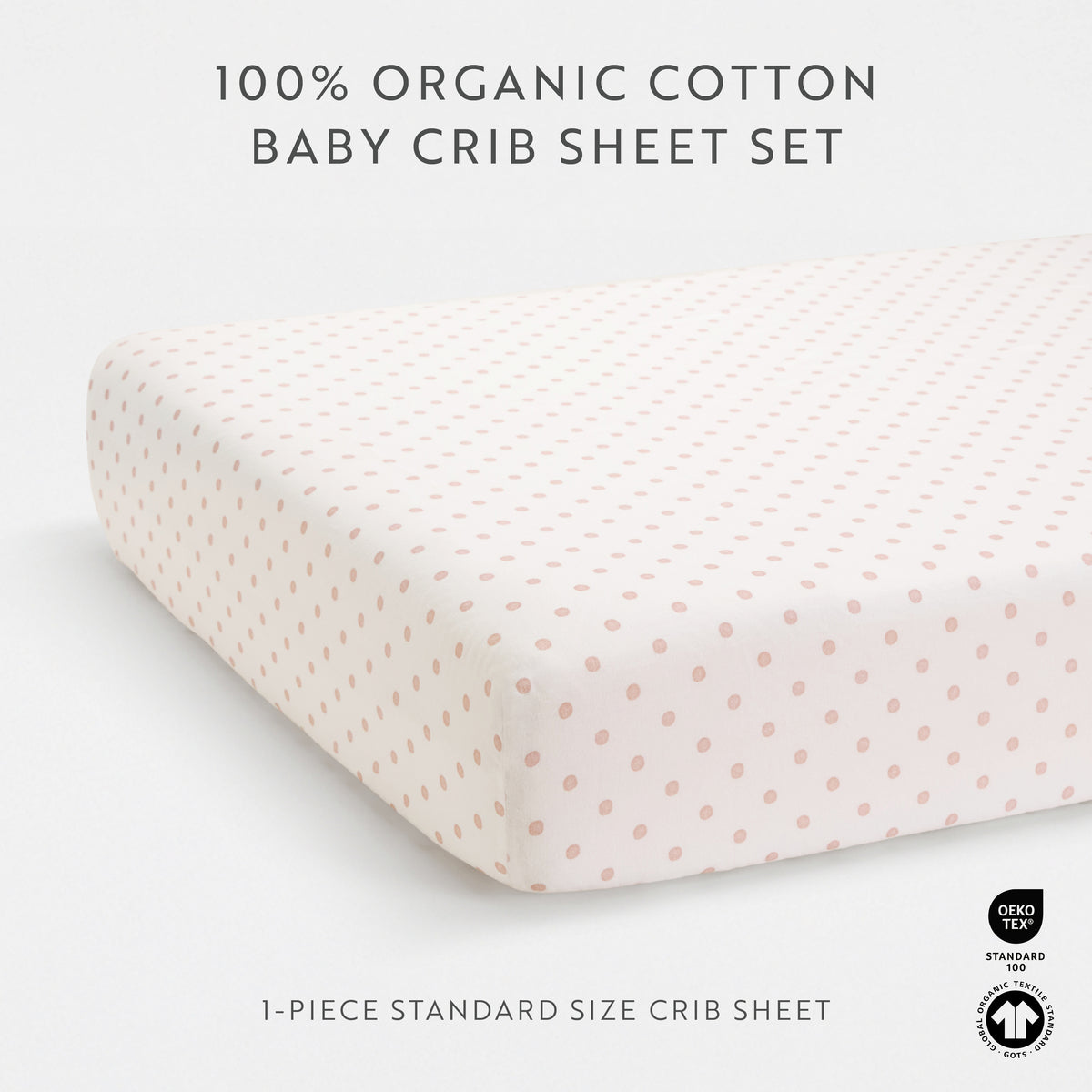 1 Organic Cotton Percale Dream Dot Fitted Crib Sheet