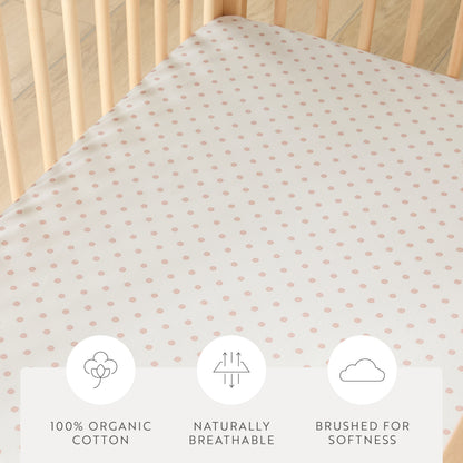 1 Organic Cotton Percale Dream Dot Fitted Crib Sheet