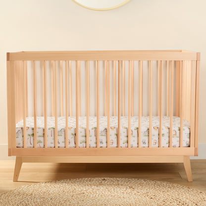 1 Organic Cotton Percale Jungle Kingdom Fitted Crib Sheet