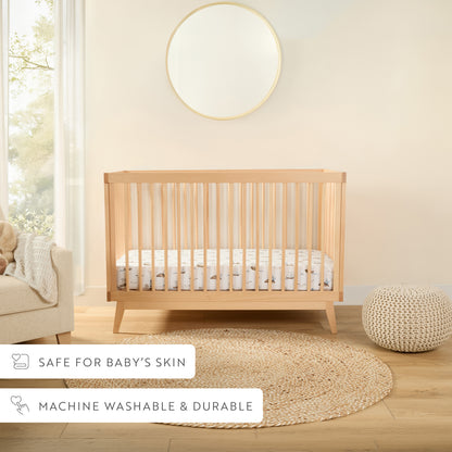 1 Organic Cotton Percale Nautical Naps Fitted Crib Sheet