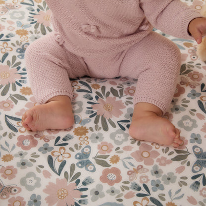 1 Organic Cotton Percale Sleepy Seashore Fitted Crib Sheet
