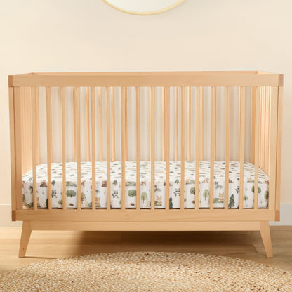 1 Organic Cotton Percale Woodland Whispers Fitted Crib Sheet