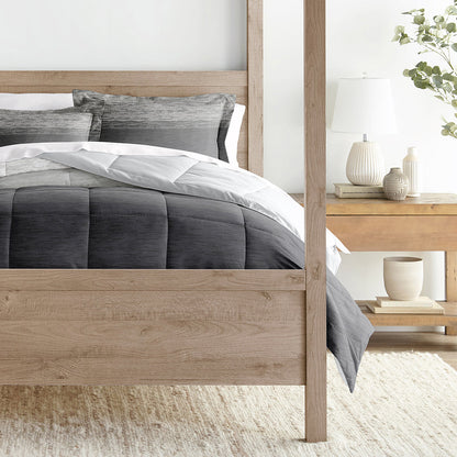 Gray Ombre Reversible Down-Alternative Comforter Set (Sale) - Linens And Hutch