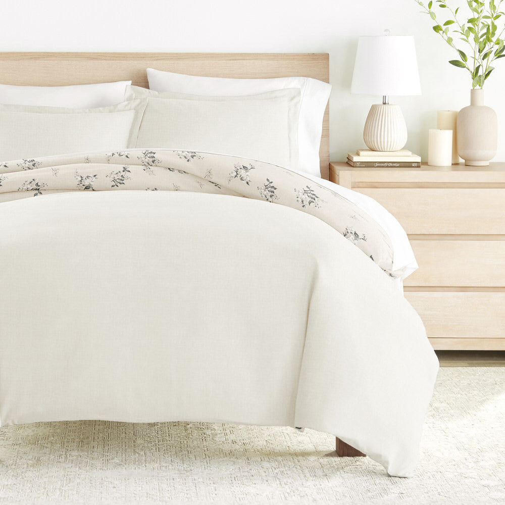 Delicate Floral Pattern 3-Piece Reversible Duvet Cover Set (Sale) - Linens And Hutch