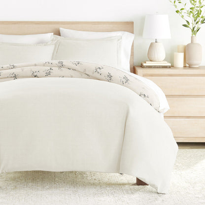 Delicate Floral Pattern 3-Piece Reversible Duvet Cover Set (Sale) - Linens And Hutch