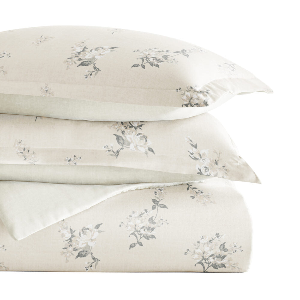 Delicate Floral Pattern 3-Piece Reversible Duvet Cover Set (Sale) - Linens And Hutch