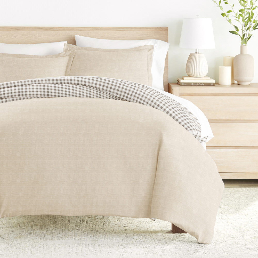 Gingham Check Pattern 3-Piece Reversible Duvet Cover Set (Sale) - Linens And Hutch
