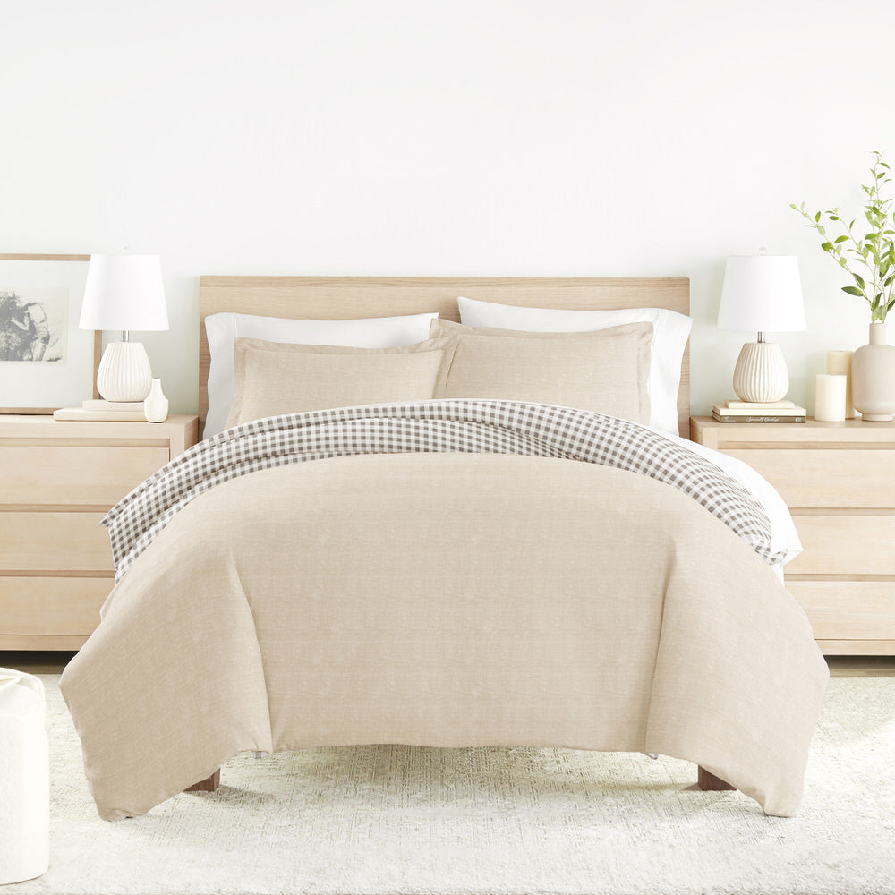 Gingham Check Pattern 3-Piece Reversible Duvet Cover Set (Sale) - Linens And Hutch