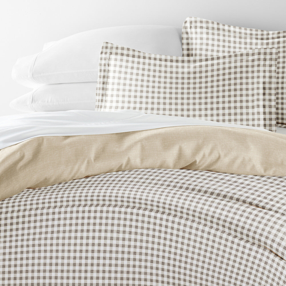 Gingham Check Pattern 3-Piece Reversible Duvet Cover Set (Sale) - Linens And Hutch