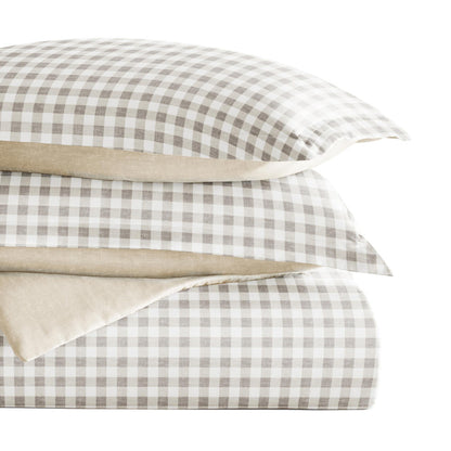 Gingham Check Pattern 3-Piece Reversible Duvet Cover Set (Sale) - Linens And Hutch