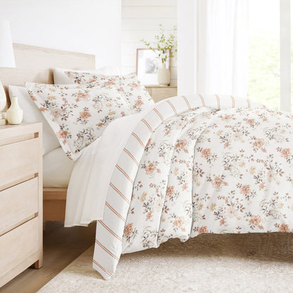 Sunset Garden Pattern 3-Piece Reversible Duvet Cover Set (Sale) - Linens And Hutch