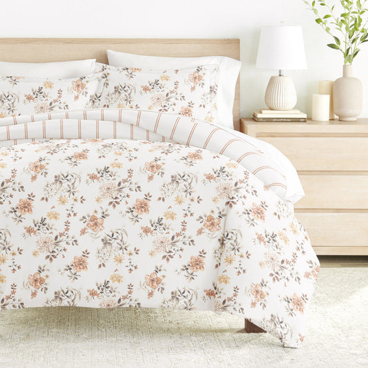 Sunset Garden Pattern 3-Piece Reversible Duvet Cover Set (Sale) - Linens And Hutch