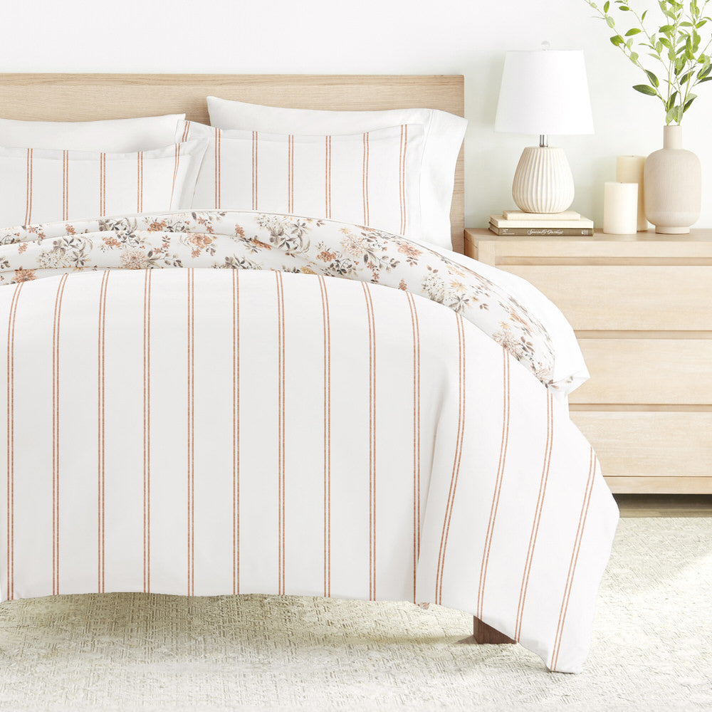 Sunset Garden Pattern 3-Piece Reversible Duvet Cover Set (Sale) - Linens And Hutch