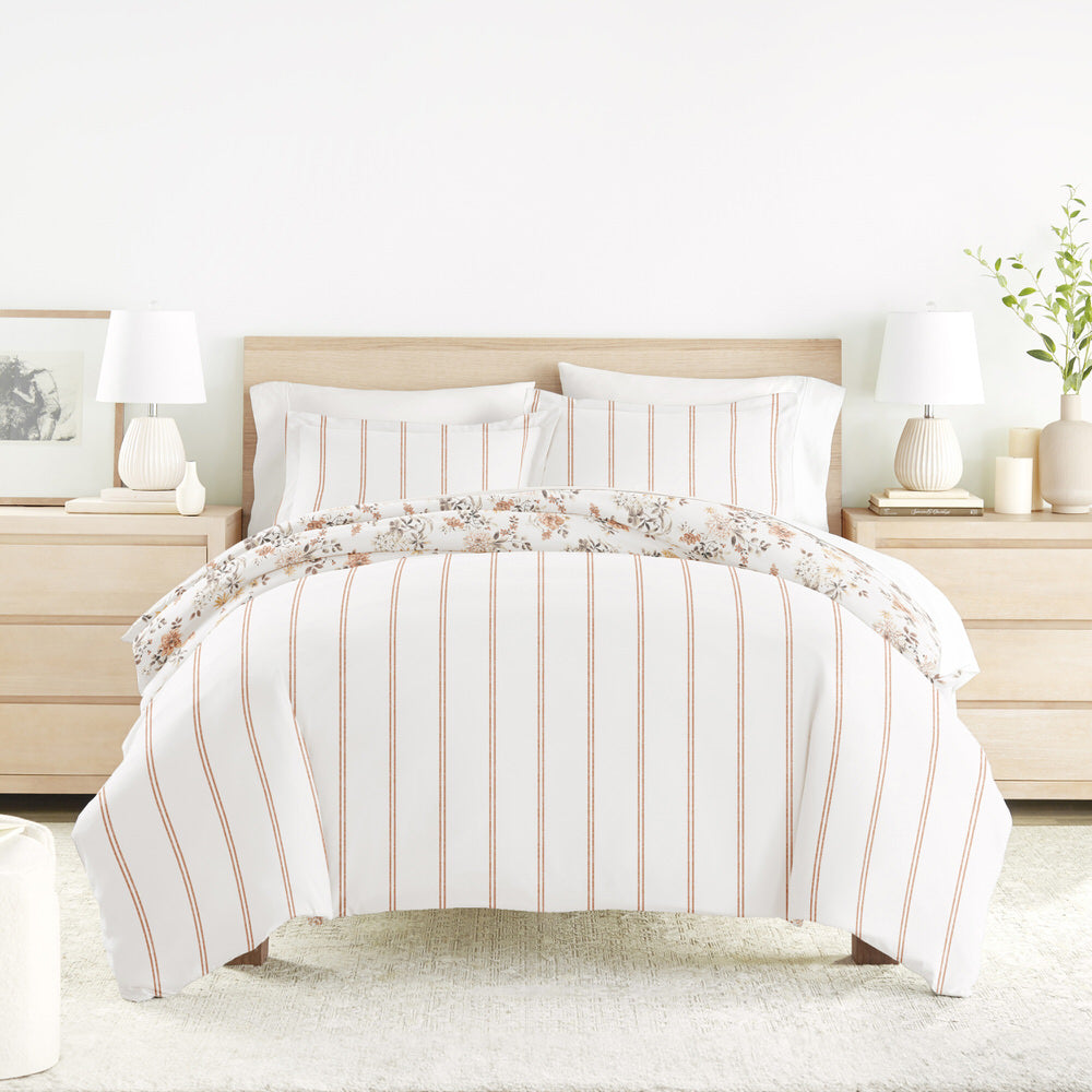 Sunset Garden Pattern 3-Piece Reversible Duvet Cover Set (Sale) - Linens And Hutch