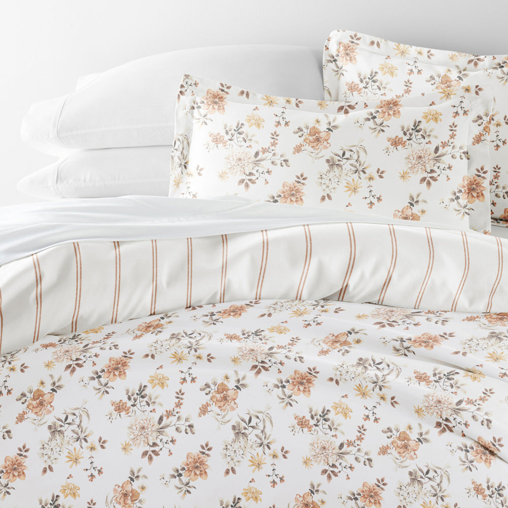 Sunset Garden Pattern 3-Piece Reversible Duvet Cover Set (Sale) - Linens And Hutch