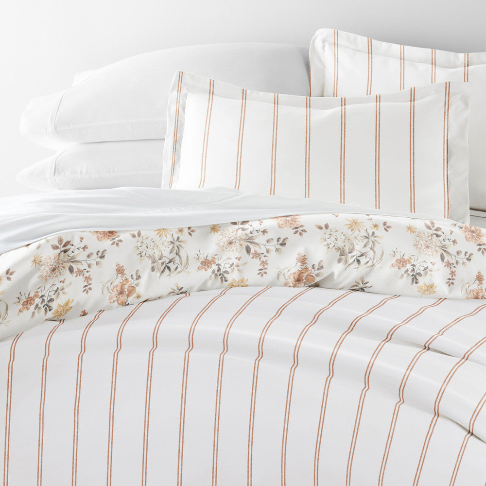 Sunset Garden Pattern 3-Piece Reversible Duvet Cover Set (Sale) - Linens And Hutch