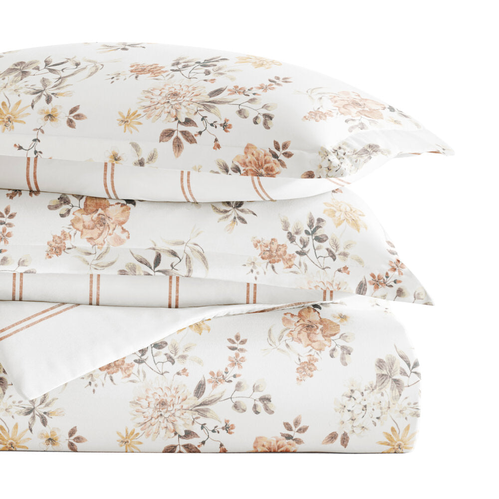 Sunset Garden Pattern 3-Piece Reversible Duvet Cover Set (Sale) - Linens And Hutch
