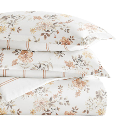 Sunset Garden Pattern 3-Piece Reversible Duvet Cover Set (Sale) - Linens And Hutch