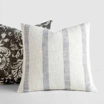2-Pack Yarn-Dyed Awning Stripe / Distressed Floral Décor Throw Pillows (Sale) - Linens And Hutch
