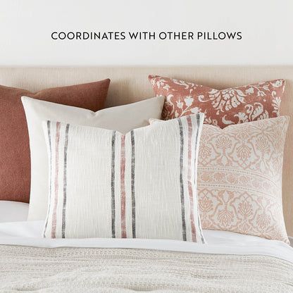 2-Pack Yarn-Dyed Framed Stripe / Distressed Floral Decor Throw Pillows (Sale) - Linens And Hutch
