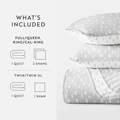 Painted Dots Reversible Quilted Coverlet Set (Sale) - Linens And Hutch