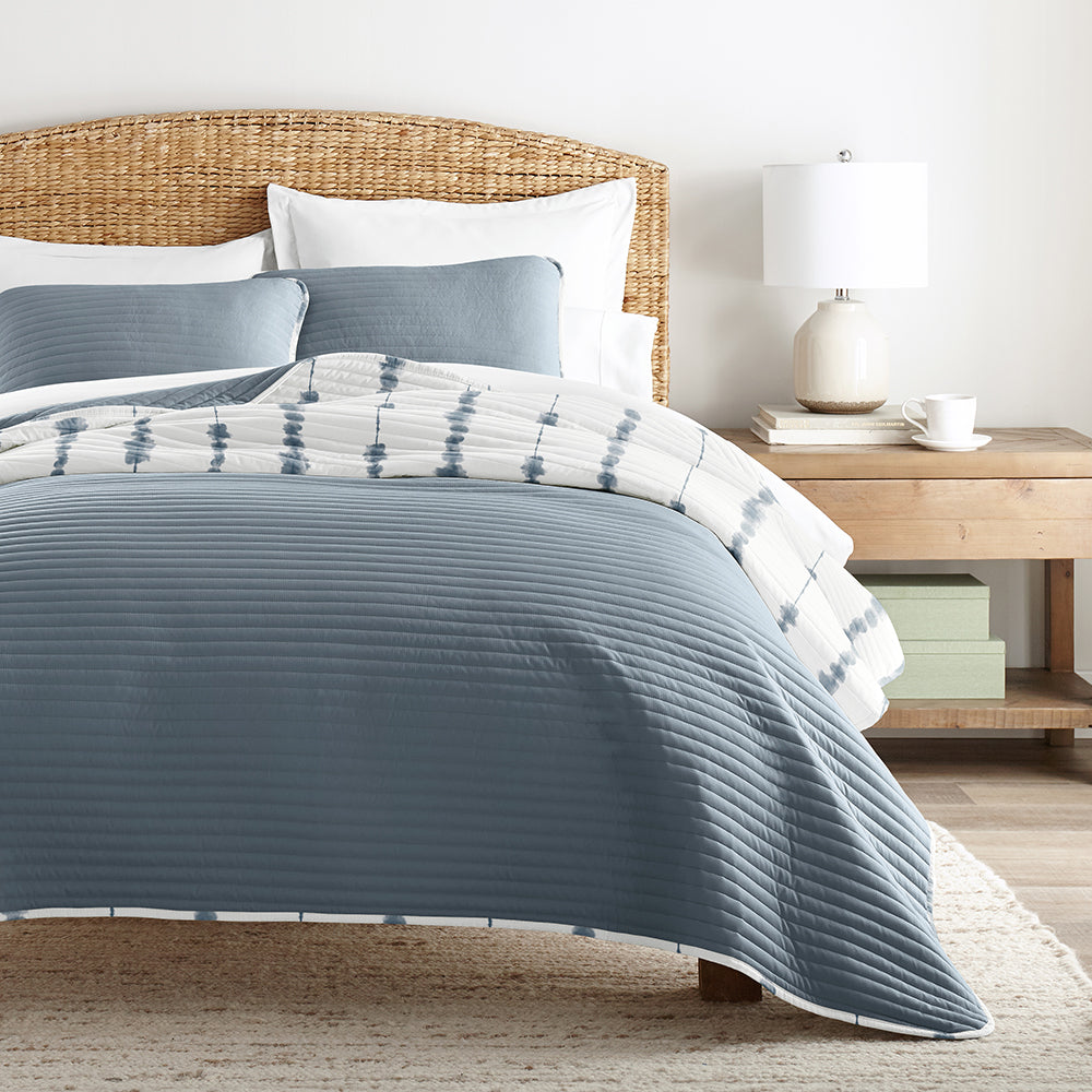Shibori Reversible Quilted Coverlet Set (Sale) - Linens And Hutch
