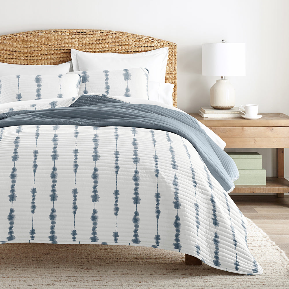 Shibori Reversible Quilted Coverlet Set (Sale) - Linens And Hutch
