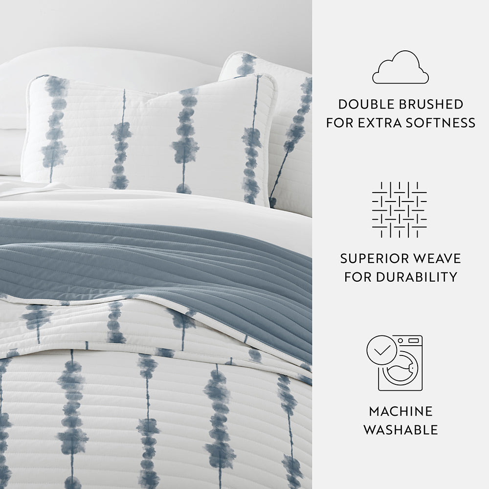 Shibori Reversible Quilted Coverlet Set (Sale) - Linens And Hutch