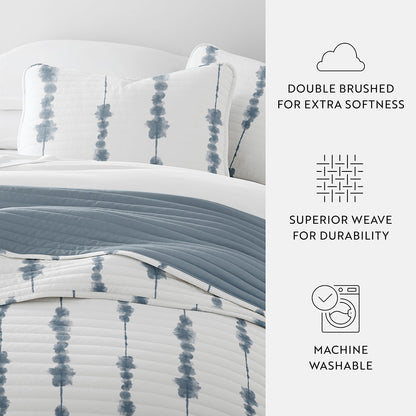 Shibori Reversible Quilted Coverlet Set (Sale) - Linens And Hutch