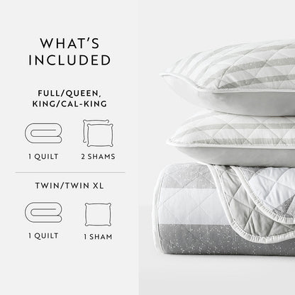 Summer Stripes Reversible Quilted Coverlet Set - Sale - Linens And Hutch