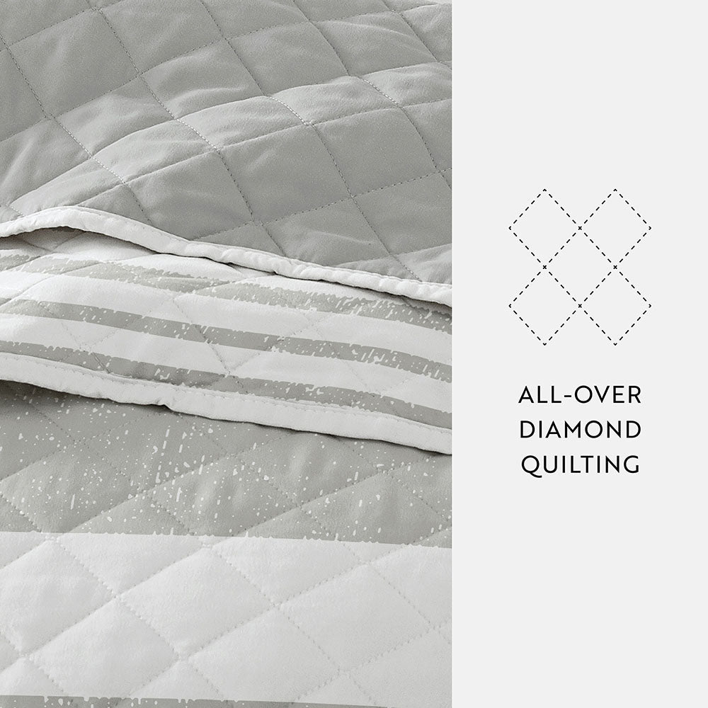Summer Stripes Reversible Quilted Coverlet Set (Sale) - Linens And Hutch