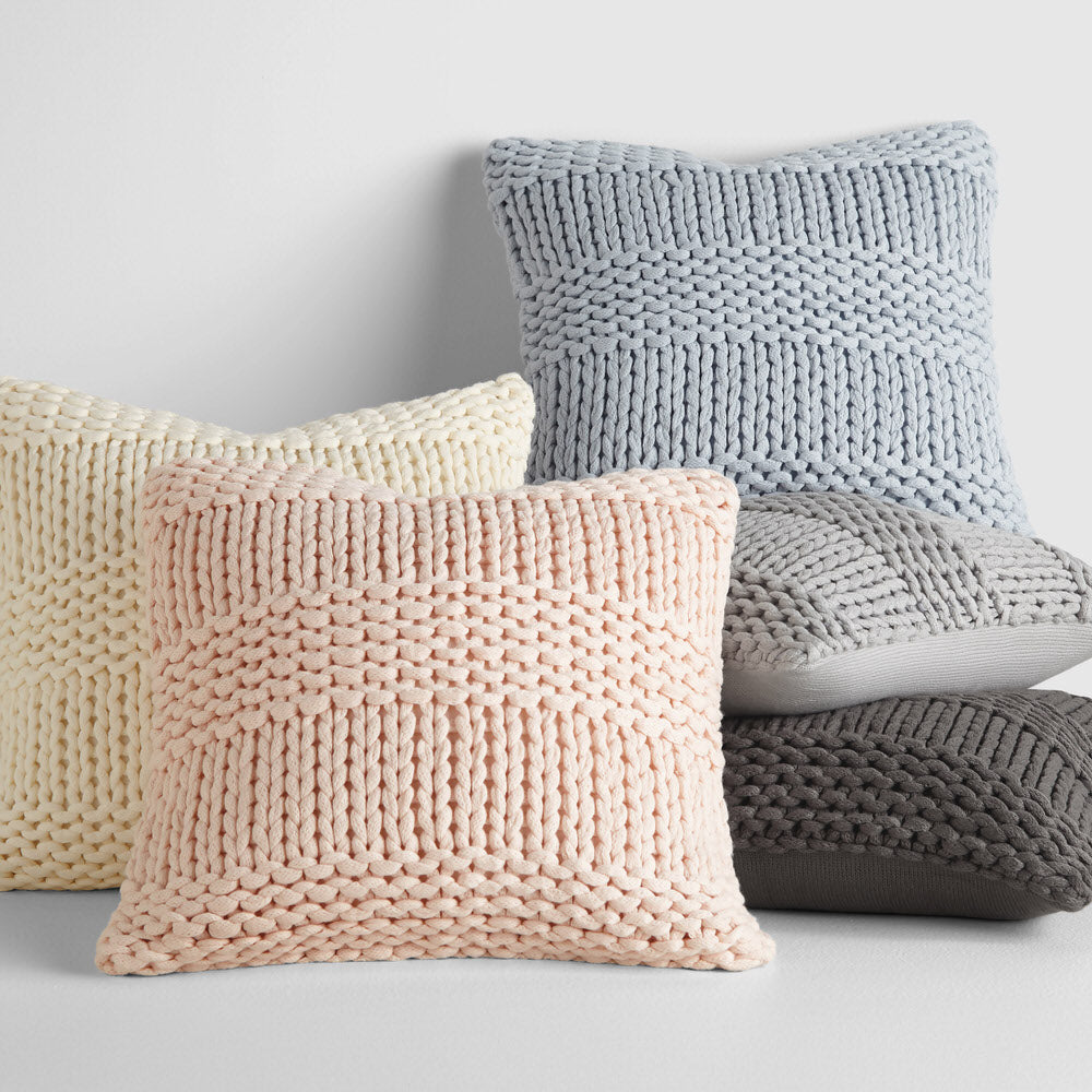 Chunky Knit Throw Pillow Cover and In...