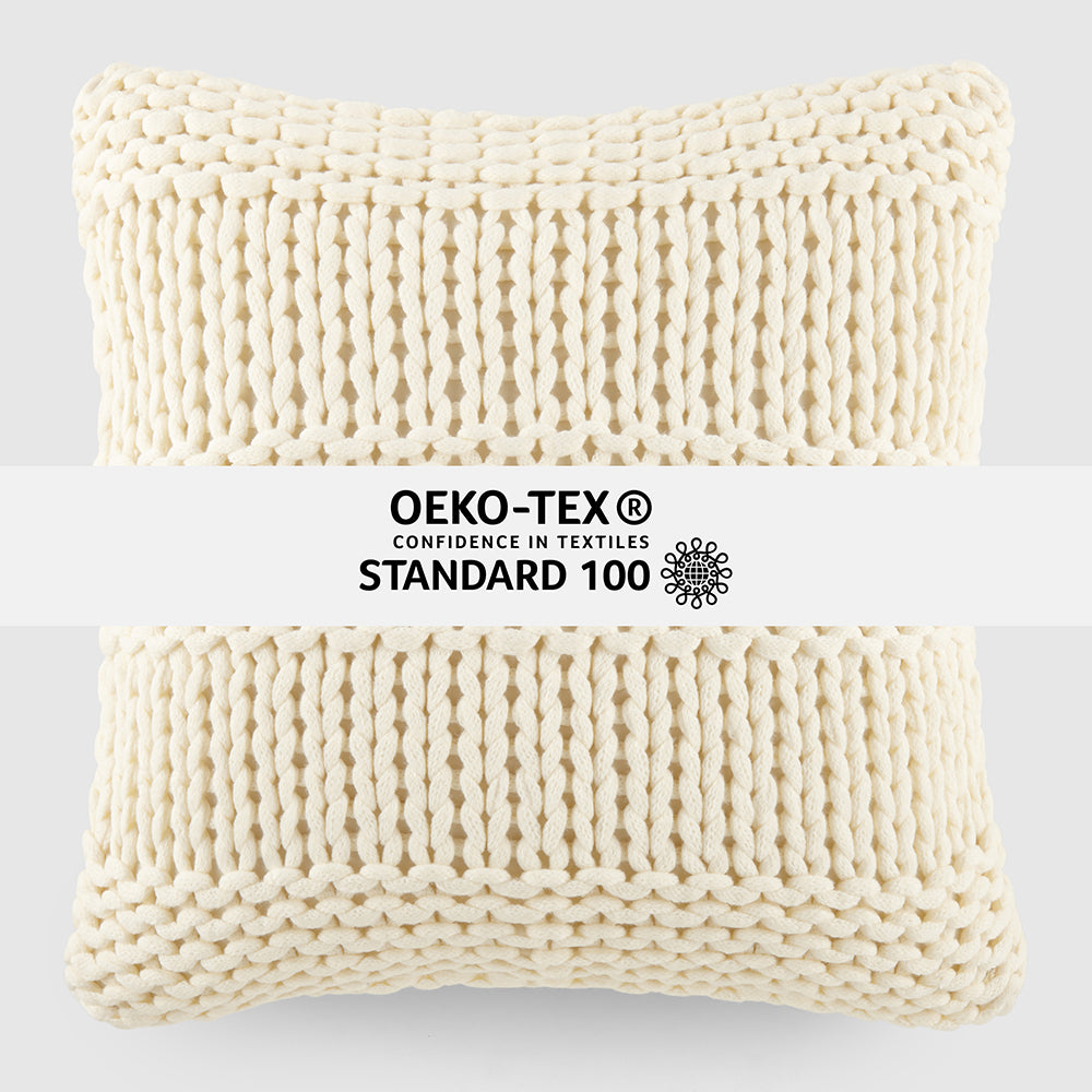 Chunky Knit Throw Pillow Cover and Insert - Main Image