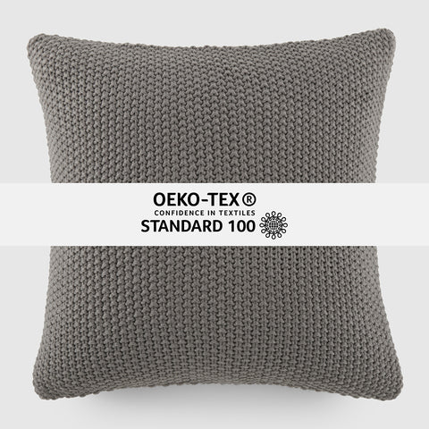 Seed Stitch Knit Throw Pillow Cover and Insert