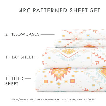 Aztec Dreams Pattern 4-Piece Sheet Set (Sale) - Linens And Hutch