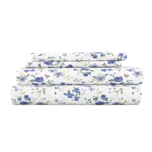 Blossoms Pattern 4-Piece Sheet Set (Sale) - Linens And Hutch