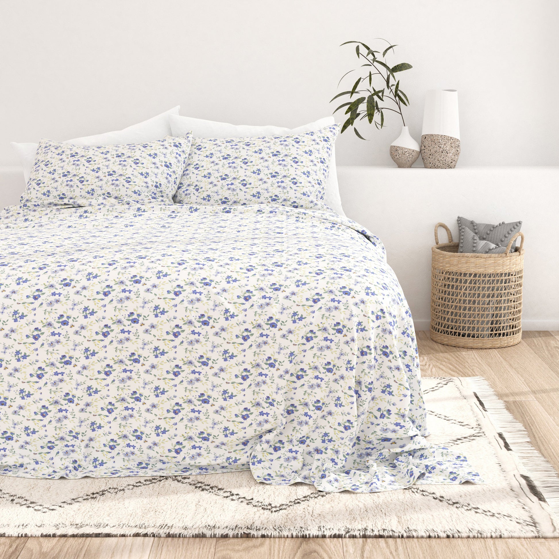 Blossoms Pattern 4-Piece Sheet Set (Sale) - Linens And Hutch