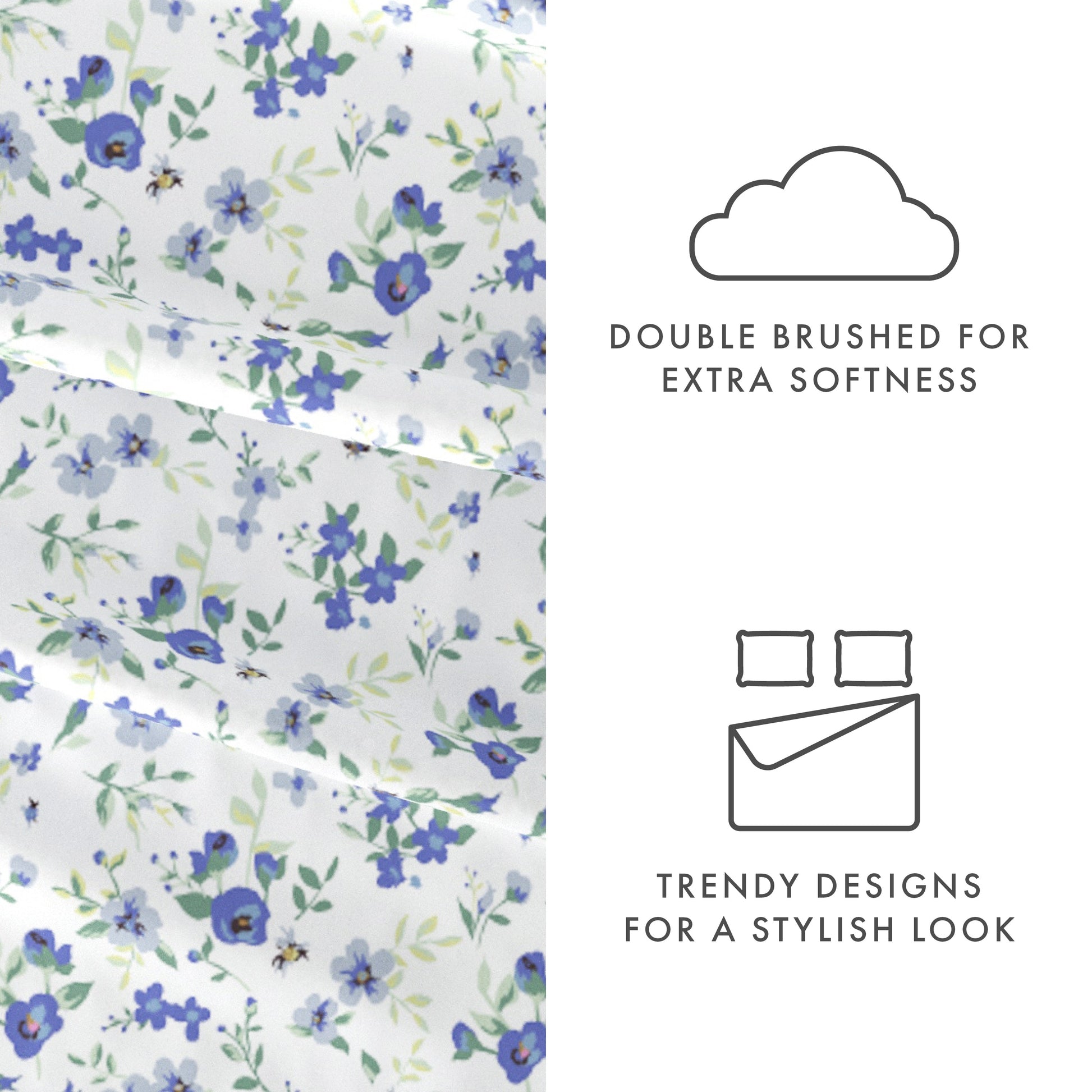 Blossoms Pattern 4-Piece Sheet Set (Sale) - Linens And Hutch