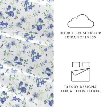 Blossoms Pattern 4-Piece Sheet Set (Sale) - Linens And Hutch