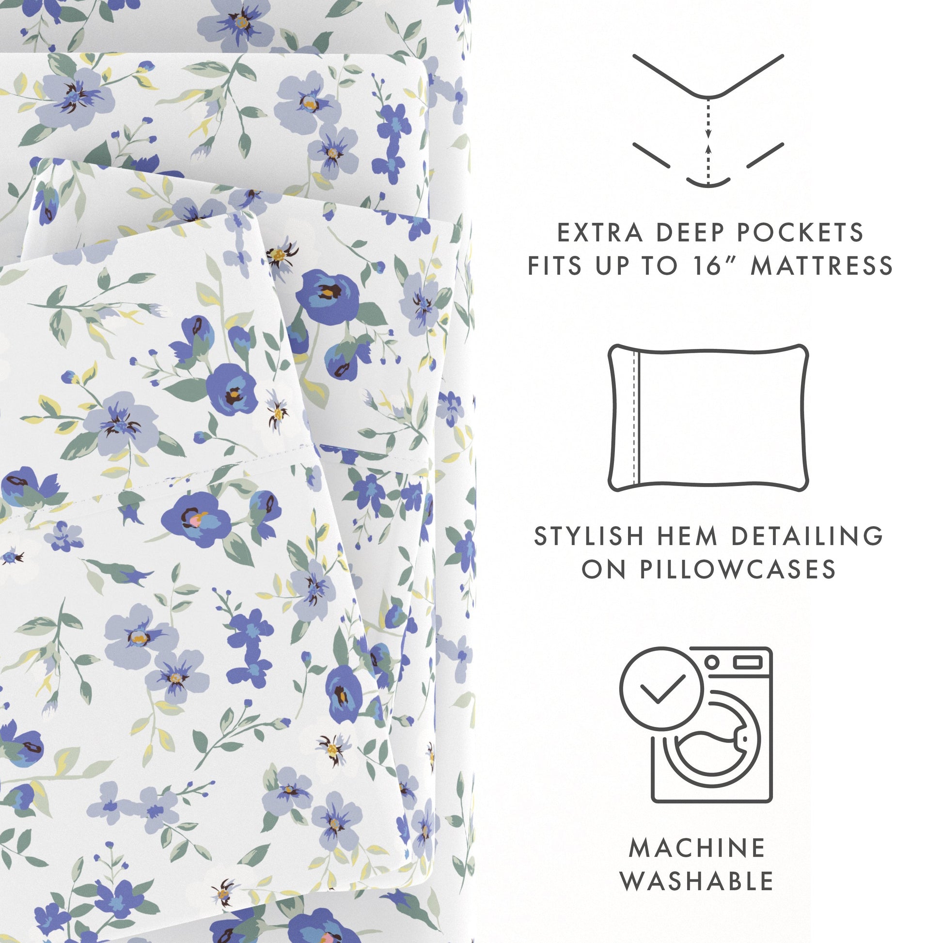 Blossoms Pattern 4-Piece Sheet Set (Sale) - Linens And Hutch